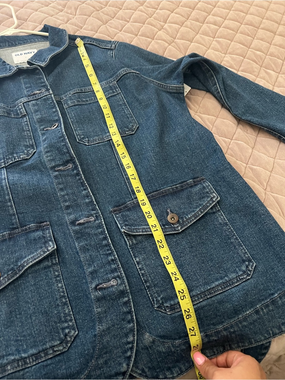 Old Navy Blue Denim Jacket with Tie Belt - Picture 6 of 7